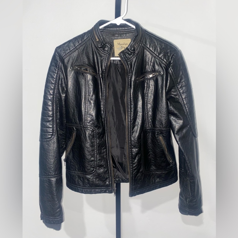 Black leather jacket